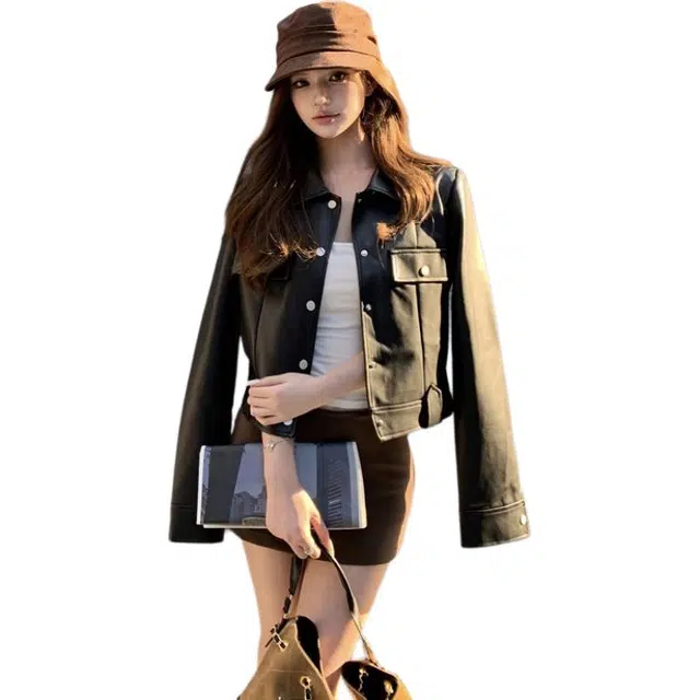 轻迎 复古高级感小众设计感机车风外套夹克 女款