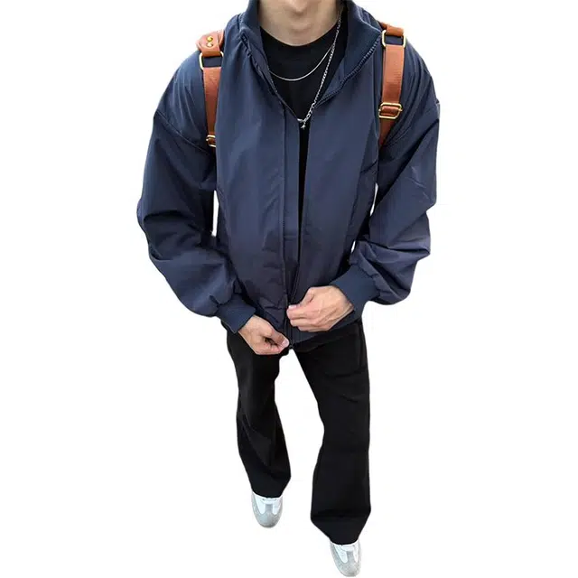 黑马漫画 美式高街飞行员外套男秋季短款廓形立领棒球服夹克 男女同款