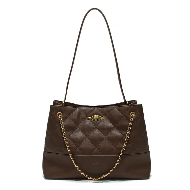 西木汀 忆梦 小众设计高级感通勤休闲简约百搭托特包 牛皮 单肩手提包 常规 女款 深咖啡/深邃黑