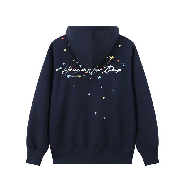 江南先生 牛奶丝宇宙星际贴布绣连帽宽松时尚休闲百搭情侣款秋季长袖卫衣 男女同款