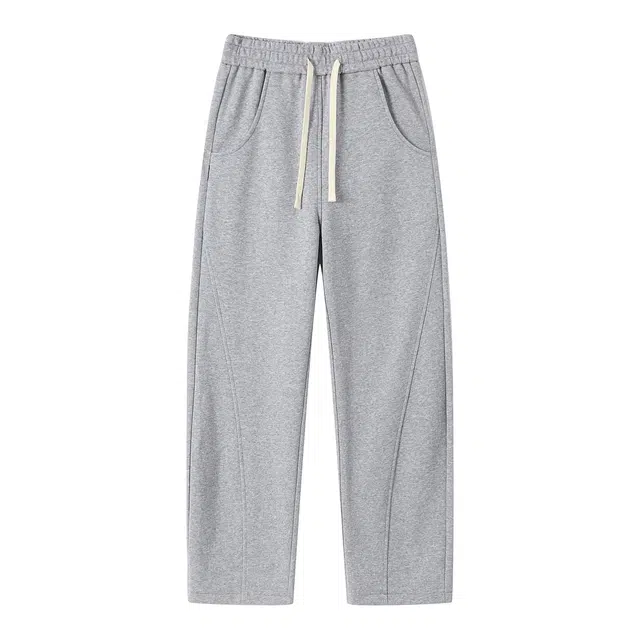 海尔斯 简约宽松直筒纯色百搭系带休闲裤 男女同款