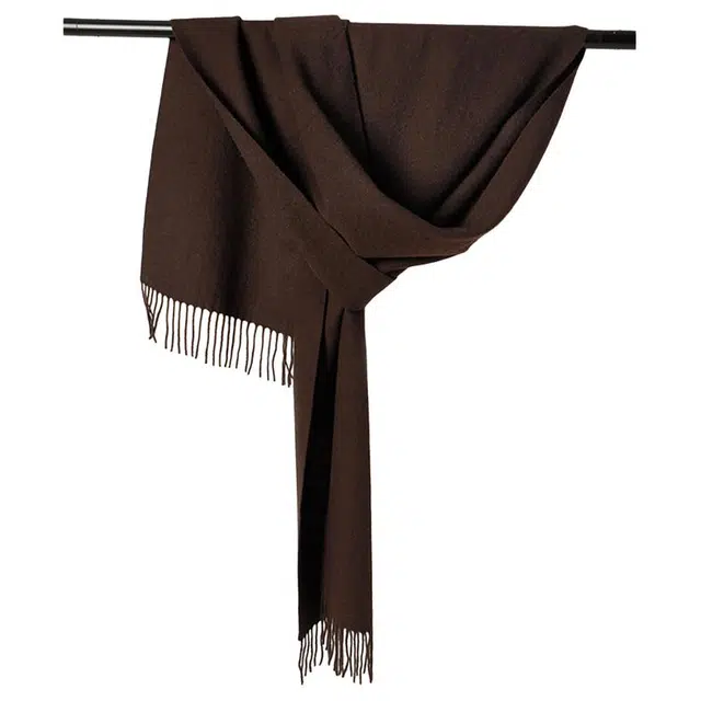 红豆 简约大气柔软轻盈百搭时尚 羊毛 绒线围巾 男女同款情侣款