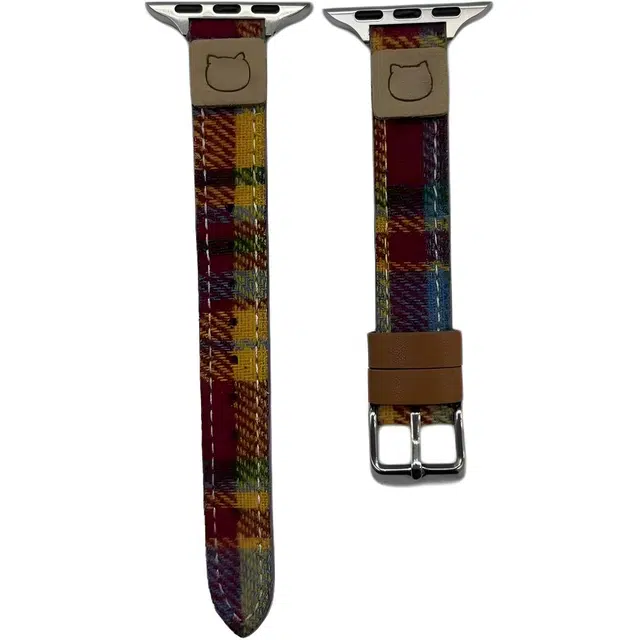 老佳 表带 苹果适用 毛呢材质 细格纹男女通用