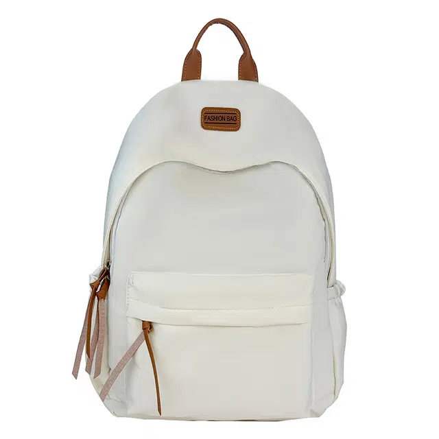 南潇湘 轻便舒适百搭高颜值背包美版洋气高级感初高中大学上课大容量书包 牛津布 双肩包 男女同款情侣款 白色/黑色/蓝色/浅灰色/浅紫色