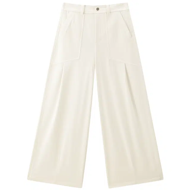 太平鸟 简约百搭宽松阔腿直筒裤三防束脚休闲裤 女款