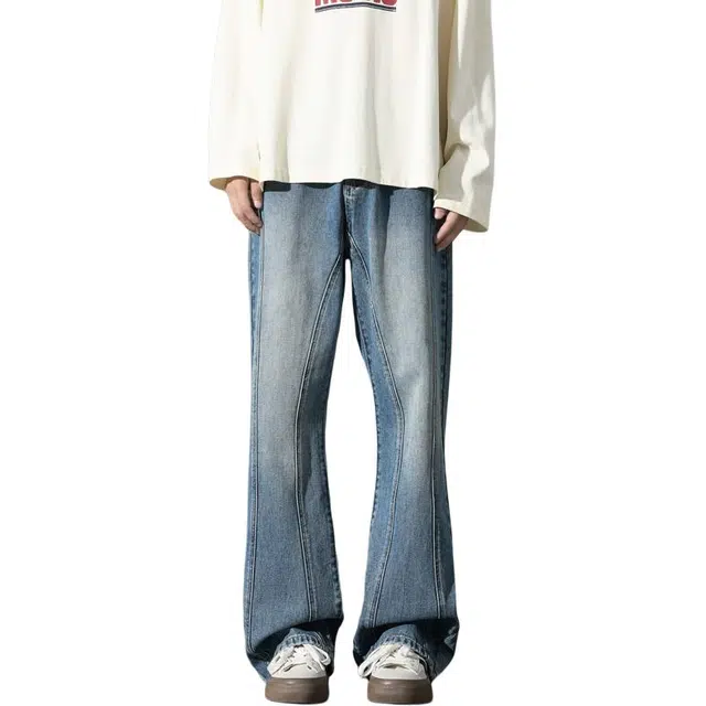 海尔斯 美式微喇百搭时尚简约潮流舒适牛仔裤 男款