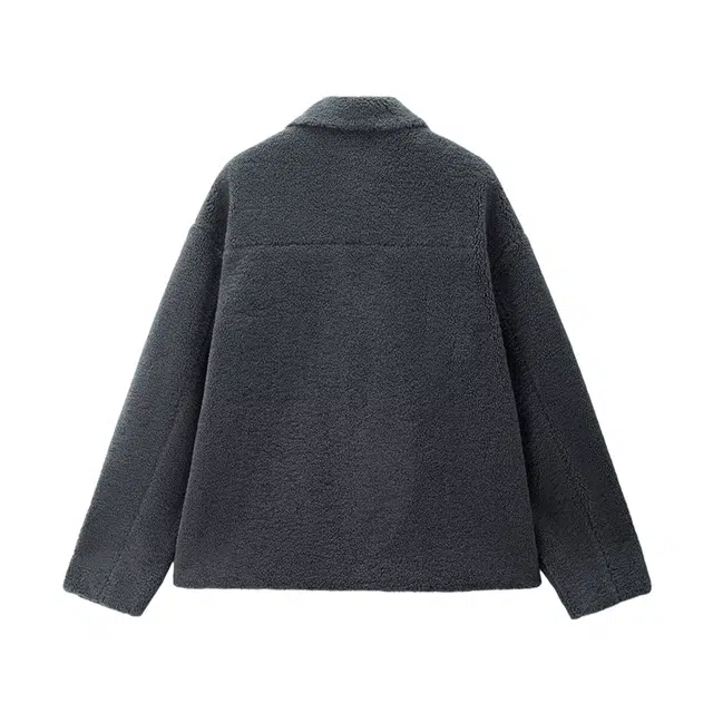 佐丹奴 仿羊羔绒翻领梭织休闲夹克外套 男款