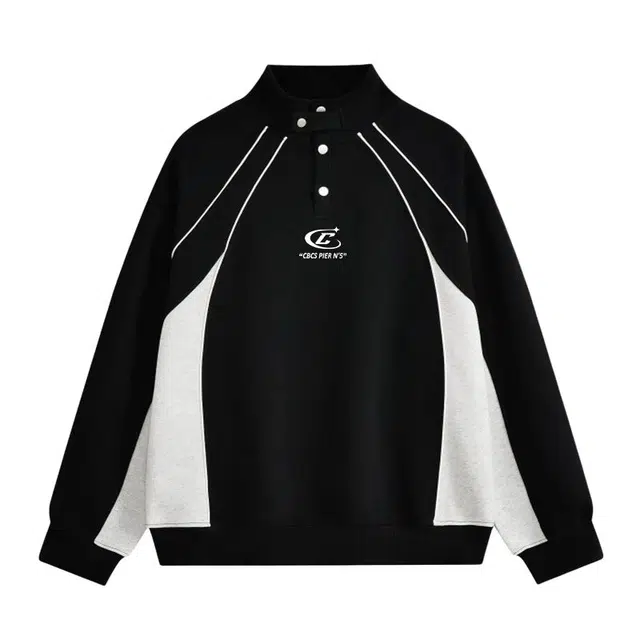 草本初色 美式高街复古简约时尚潮流条纹拼接撞色字母印花设计休闲宽松百搭日常通勤开衫立领长袖卫衣 男女同款