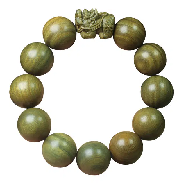 琛宬 【招财纳福】诸事顺利平安喜乐时来运转貔貅转运珠新中式国潮复古送福气文玩盘玩串珠大颗粒#好运 绿檀 手串 男女同款情侣款