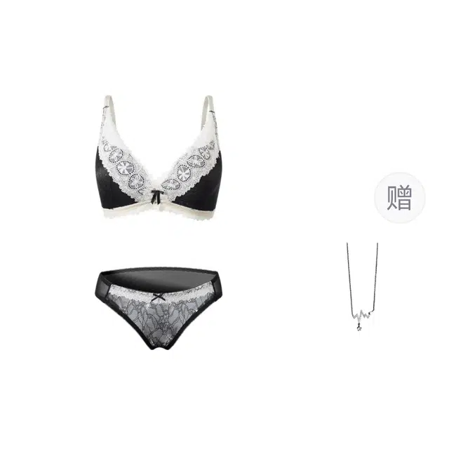 识恩 性感文胸情调小胸聚拢收副乳内衣裤套装 女款