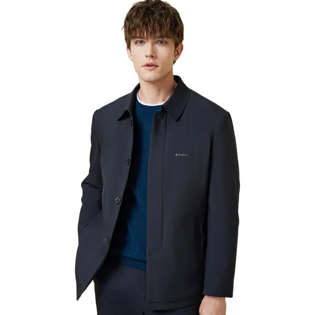 红豆 夹棉加厚衍缝保暖翻领防寒棉衣商务休闲夹克秋冬外套棉服 男款