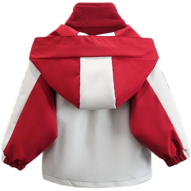 雅鹿夹克 时尚舒适柔软撞色连帽百搭 儿童款