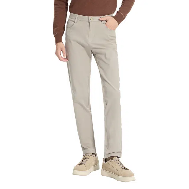 利郎 都市通勤纯色中腰修身弹力质感简约百搭秋季休闲裤 男款