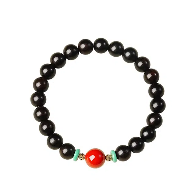 宣华意 【高品质】国潮风复古时尚百搭高油老料雷击木木质文玩佛念珠配饰招财纳福#好运单圈 崖柏 手串 女款