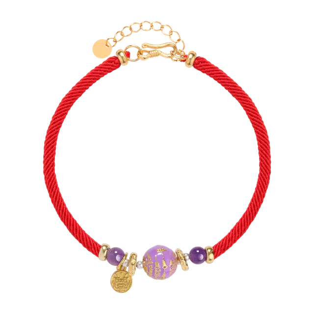 轻松上岸 凤凰涅磐 能量净化 五条经文 平安顺利人缘财运健康 新中式原创设计小众个性高级感#好运转运珠礼盒天然 紫水晶 手绳 女款