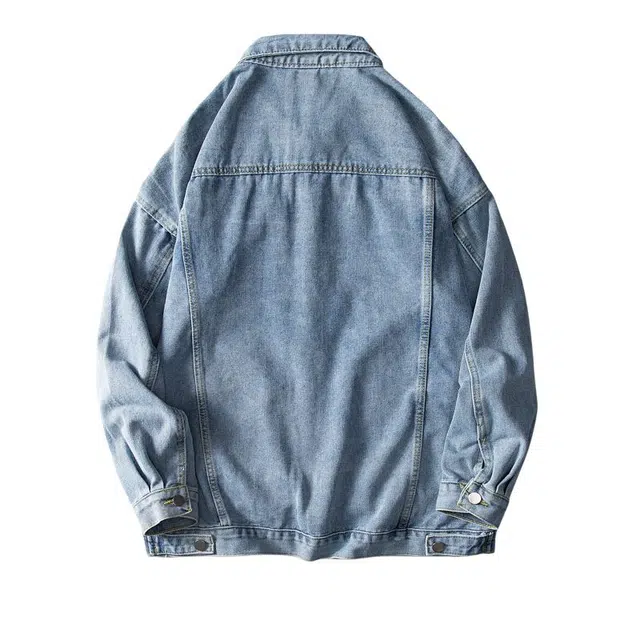 棉基因 毛边破洞磨毛重工外穿日系早秋衬衫慵懒风酷炫痞帅高街机车风潮流时尚冬季设计感炸街宽松户外登山休闲运动上衣牛仔夹克 男女同款