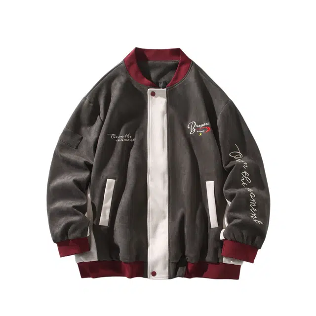 海尔斯 字母图案舒适休闲百搭棒球领夹克外套 男款