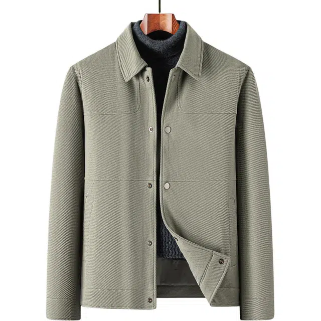 红豆 夹棉加厚高级感肌理夹克保暖商务休闲通勤翻领秋冬外套棉服 男款