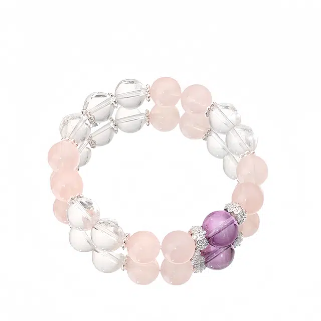 仙园韵 招财转运 净化负能量 提升自信人缘交际 事业上升爱情得遇贵人旺学业珠串#好运 粉水晶 手串 女款