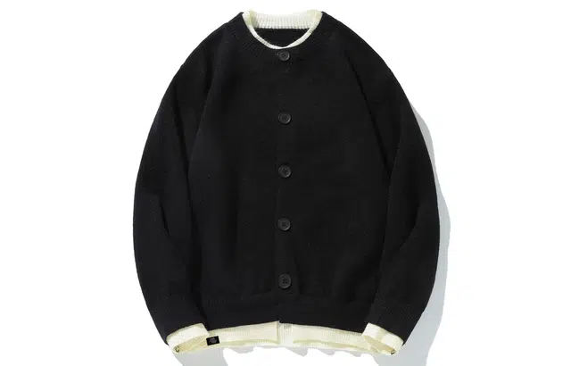 王者荣耀 假两件开衫外套春秋潮牌简约时尚学院风慵懒舒适日常户外通勤百搭针织衫上衣内搭叠穿单排扣毛衣 男女同款