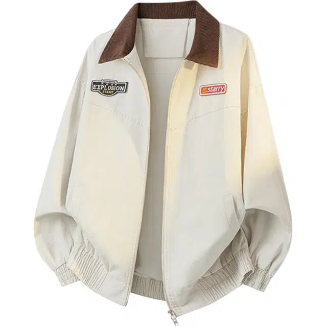 假日伯爵 美式复古小众简约潮流舒适通勤水洗做旧痞帅透气耐磨上衣外套夹克 男女同款