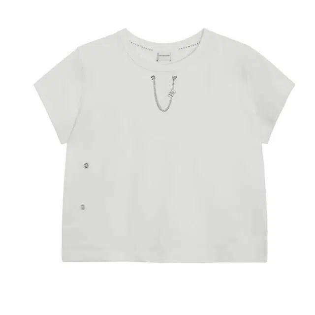 TREEMINGBIRD Dubre Chain Crop T-Shirts T