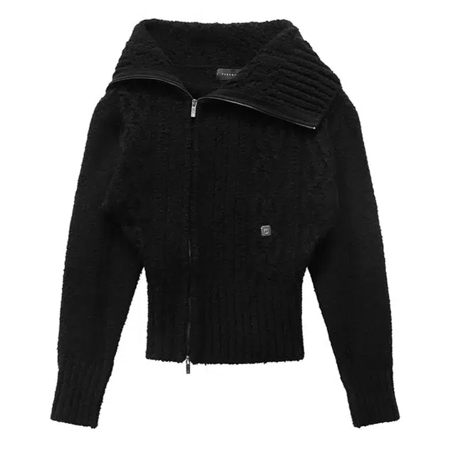 TREEMINGBIRD FW25 2-way Unbalance Off-shoulder Knit Zip-up