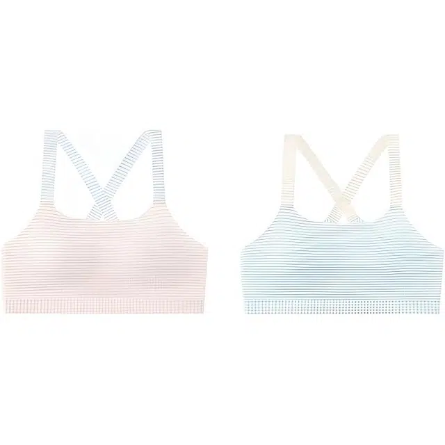 浪莎 少女青春期学生内衣提花撞色美背提拉防震无痕背心轻薄透气舒适亲肤文胸 女款