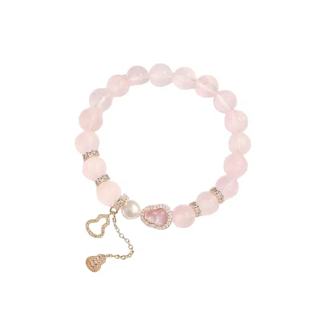 子婳 招财福禄多财转运新中式清冷白月光浪漫甜美精致轻奢优雅气质#好运 粉水晶 手串 女款