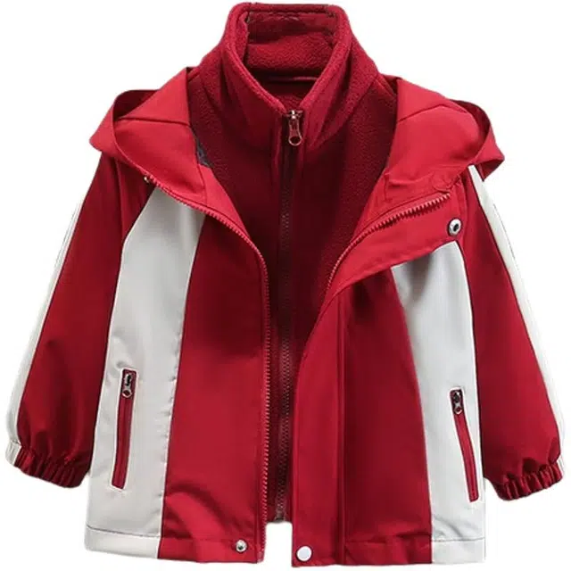 雅鹿夹克 时尚舒适柔软撞色连帽百搭 儿童款