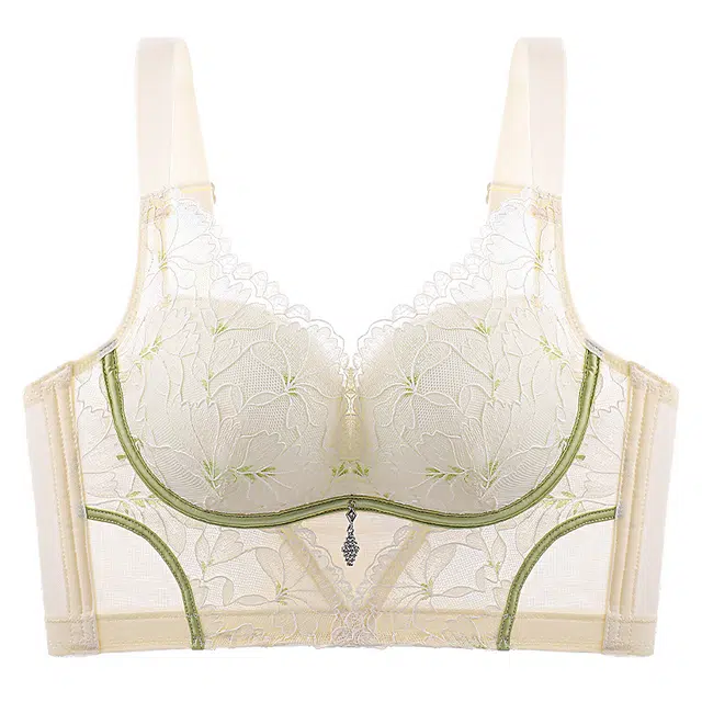 图兰朵 纯色亲肤蕾丝加宽无钢圈侧翼调整型文胸 女款