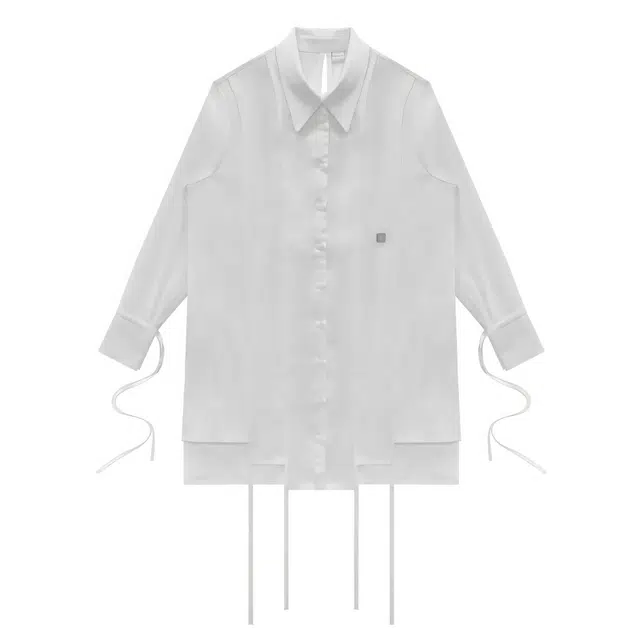 TREEMINGBIRD Long Strap Shirts Stepped Hemline