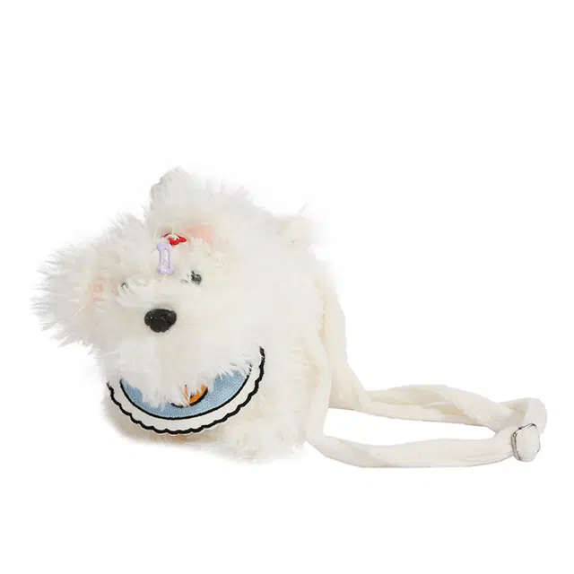 轩玺 可爱毛茸茸出游通勤时尚 毛绒 单肩手提包 常规 女款 白色