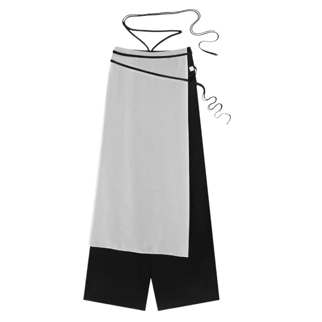 TREEMINGBIRD See - Through Strap Wrap Pants