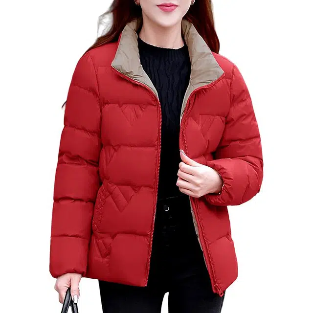 左岸 秋冬经典优雅气质洋气减龄拼色防风防寒保暖性强轻便运动休闲拉链开衫外套棉衣加绒加厚御寒棉袄百搭时尚潮流立领面包棉服 女款