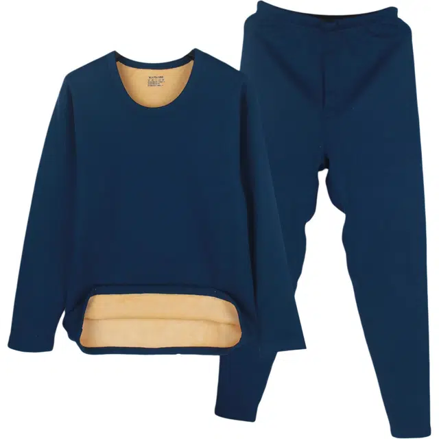 棉基因 巨厚超柔加绒锁温柔软贴肤简约百搭打底内衣保暖套装 男款