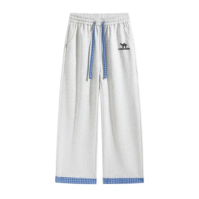 领航骆驼 美式复古学院风字母印花小众高级设计感宽松直筒百搭简约运动阔腿卫裤    休闲裤  男女同款