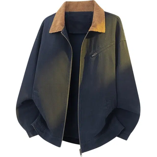 假日伯爵 美式复古小众简约潮流舒适通勤水洗做旧挺阔痞帅透气耐磨上衣外套夹克 男女同款