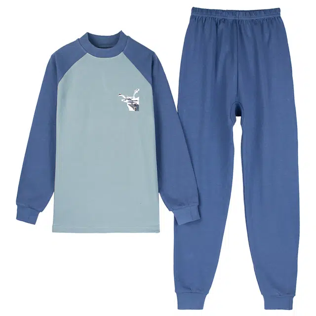 俞兆林 纯棉弹性柔软亲肤保暖条纹可爱简约秋衣秋裤家居服内衣套装