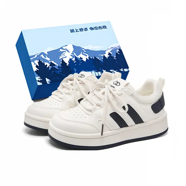 小鹿米利 休闲风厚底韩版小众百搭 包裹性减震耐磨 低帮 板鞋 女