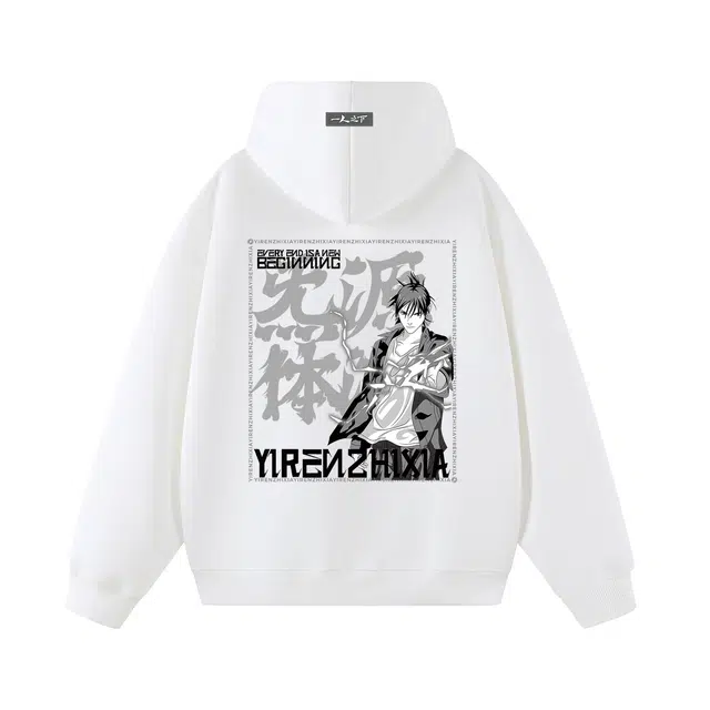 一人之下 美式高街张楚岚掌心雷印花休闲宽松落肩舒适简约基础百搭设计感个性精选运动日常通勤潮流复古时尚气质长袖连帽卫衣 男女同款