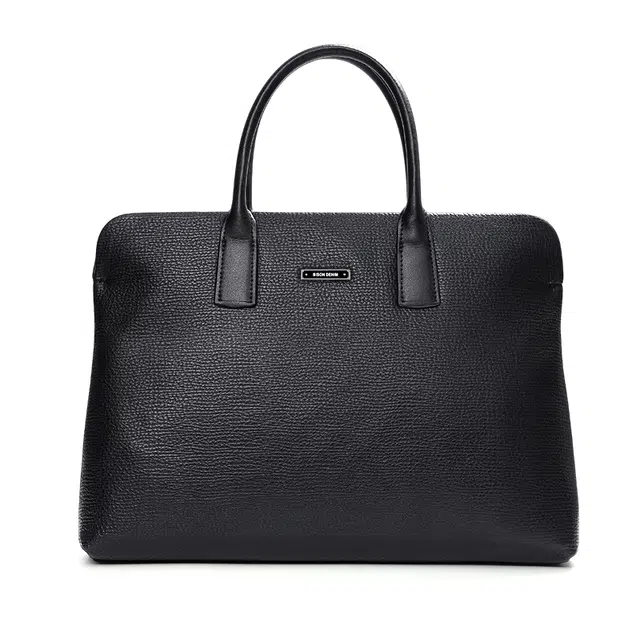 BISON DENIM Business Leather Briefcase Black