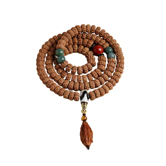 仙园韵 【珍藏级】新中式国风招财转运顺遂平安复古简约老树王藏式薄切念珠盘玩天珠文玩配饰手持#好运 金刚菩提 手串 男女同款情侣款