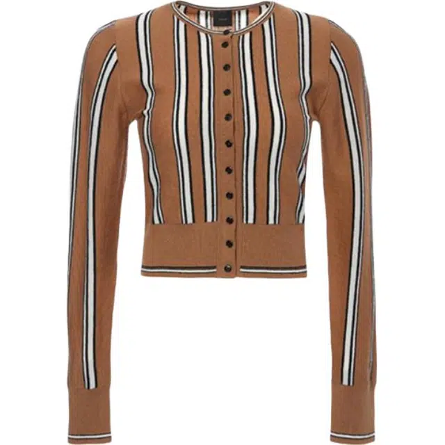 PINKO FW25 Striped Knit Cardigan
