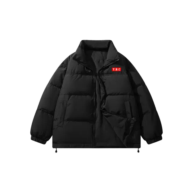 泰迪珍藏 美式复古百搭休闲保暖云朵泡芙氛围感无性别主义日常通勤假两件宽松连帽加厚防风御寒羽绒服外套 男女同款