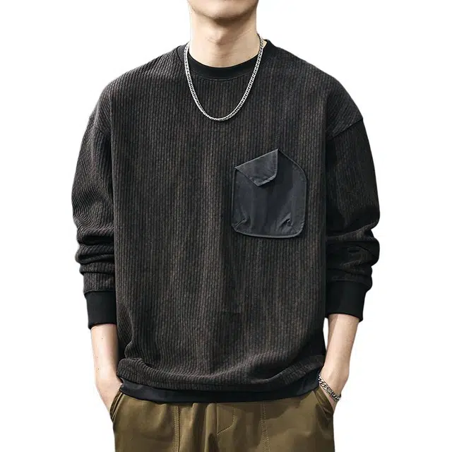 前进牛 美式经典复古潮流潮牌重磅宽松圆领休闲户外百搭长袖卫衣 男款