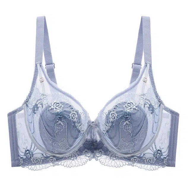 图兰朵 纯色性感蕾丝半缕空设计无痕轻薄透气薄款软钢圈小胸聚拢收副乳防下垂美背文胸 女款