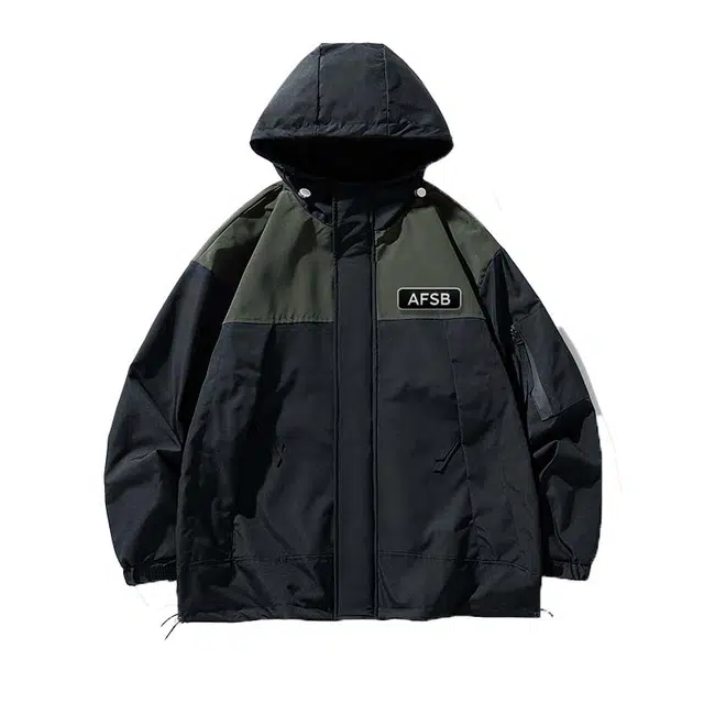 艾梵斯贝 美式复古潮流撞色拼接户外防水三合一简约设计款无性别日常通勤百搭宽松休闲时尚高级感运动风登山露营连帽夹克 男女同款