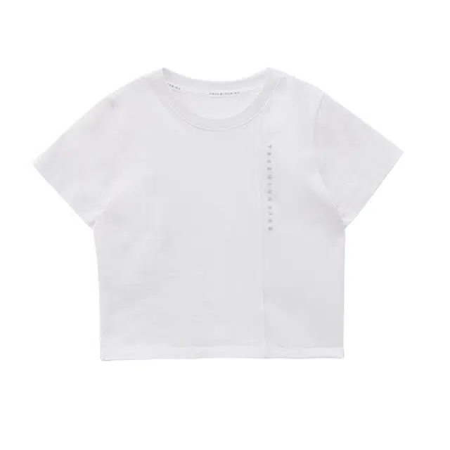 TREEMINGBIRD See-through Fabric Over Half T-shirts T