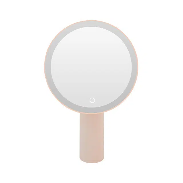 心水好物日系手持立式外出家用大号清晰带灯补光化妆镜